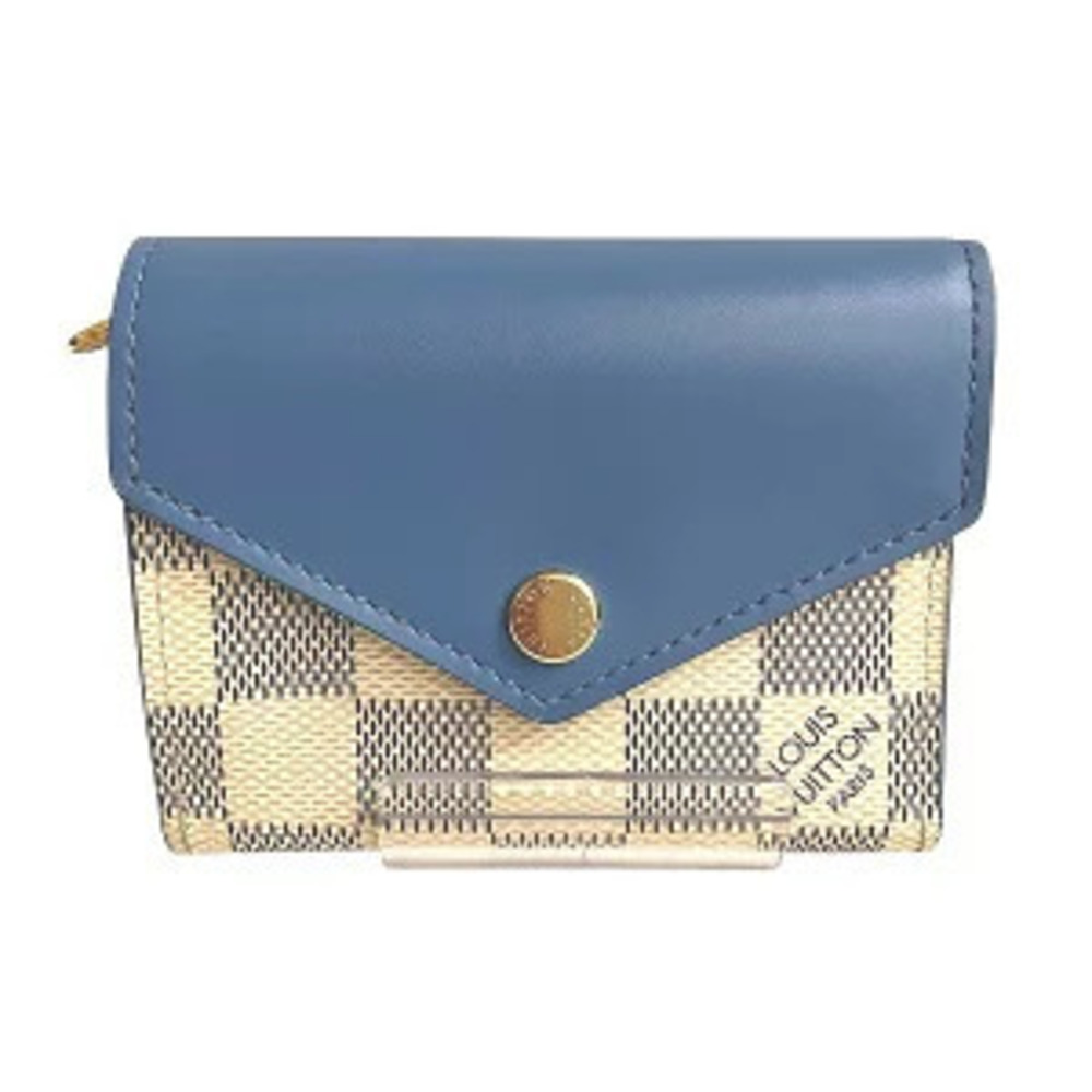 Louis Vuitton Damier Azur White Portefeuille Zoe Tri fold Wallet
